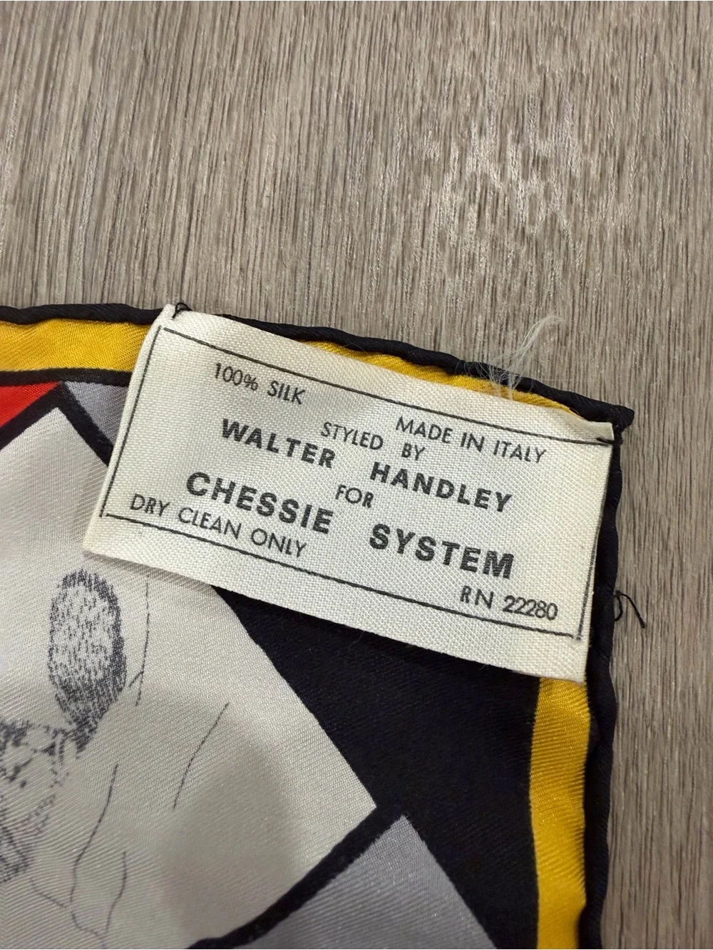 Vintage Chessie System Silk Scarf Walter Handley Made in Italy Railroad Cat
